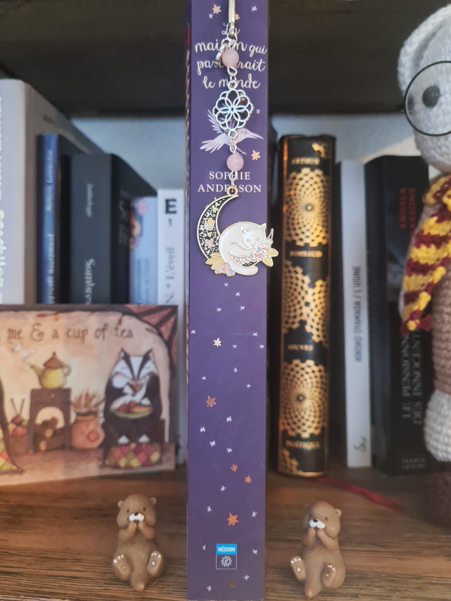 Marque-pages personnalisable - Petit chat lune