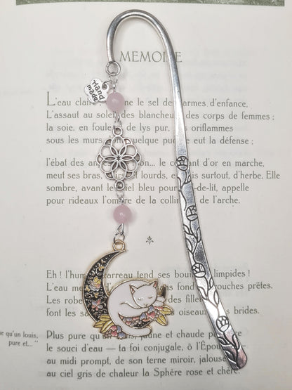 Marque-pages personnalisable - Petit chat lune