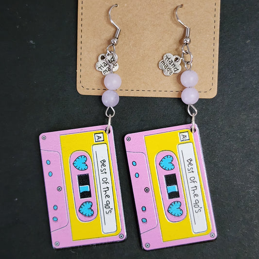 Boucles d'oreilles personnalisables - Cassette vintage