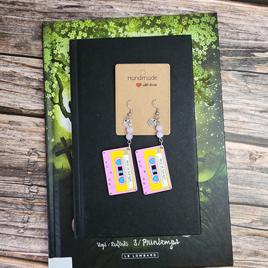 Boucles d'oreilles personnalisables - Cassette vintage