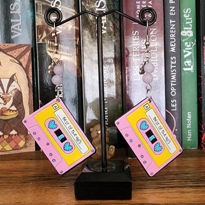 Boucles d'oreilles personnalisables - Cassette vintage