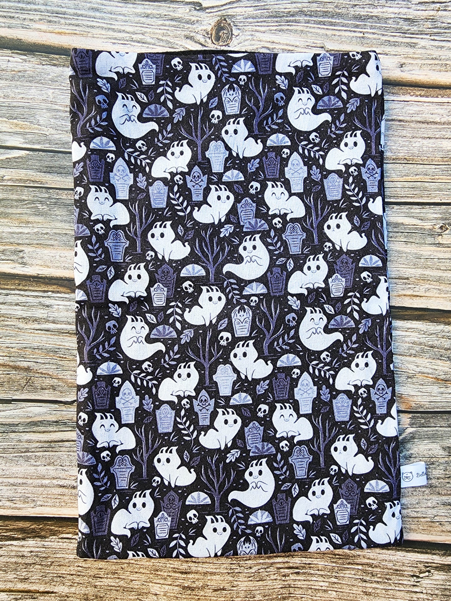 Pochette à livre - Petit chat fantôme.