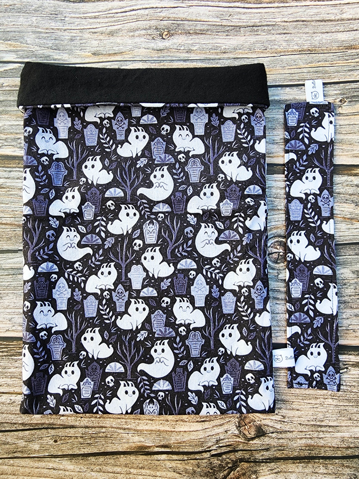 Pochette à livre - Petit chat fantôme.