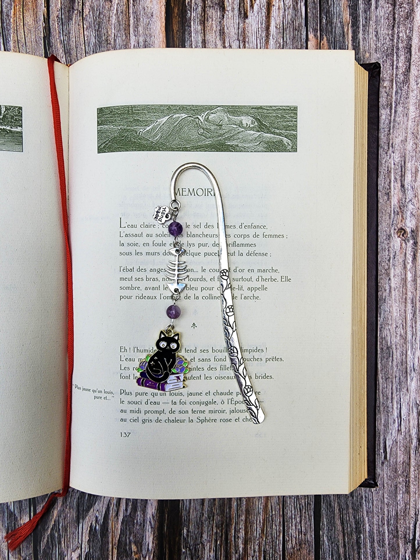 Marque-page - Petit chat noir livre