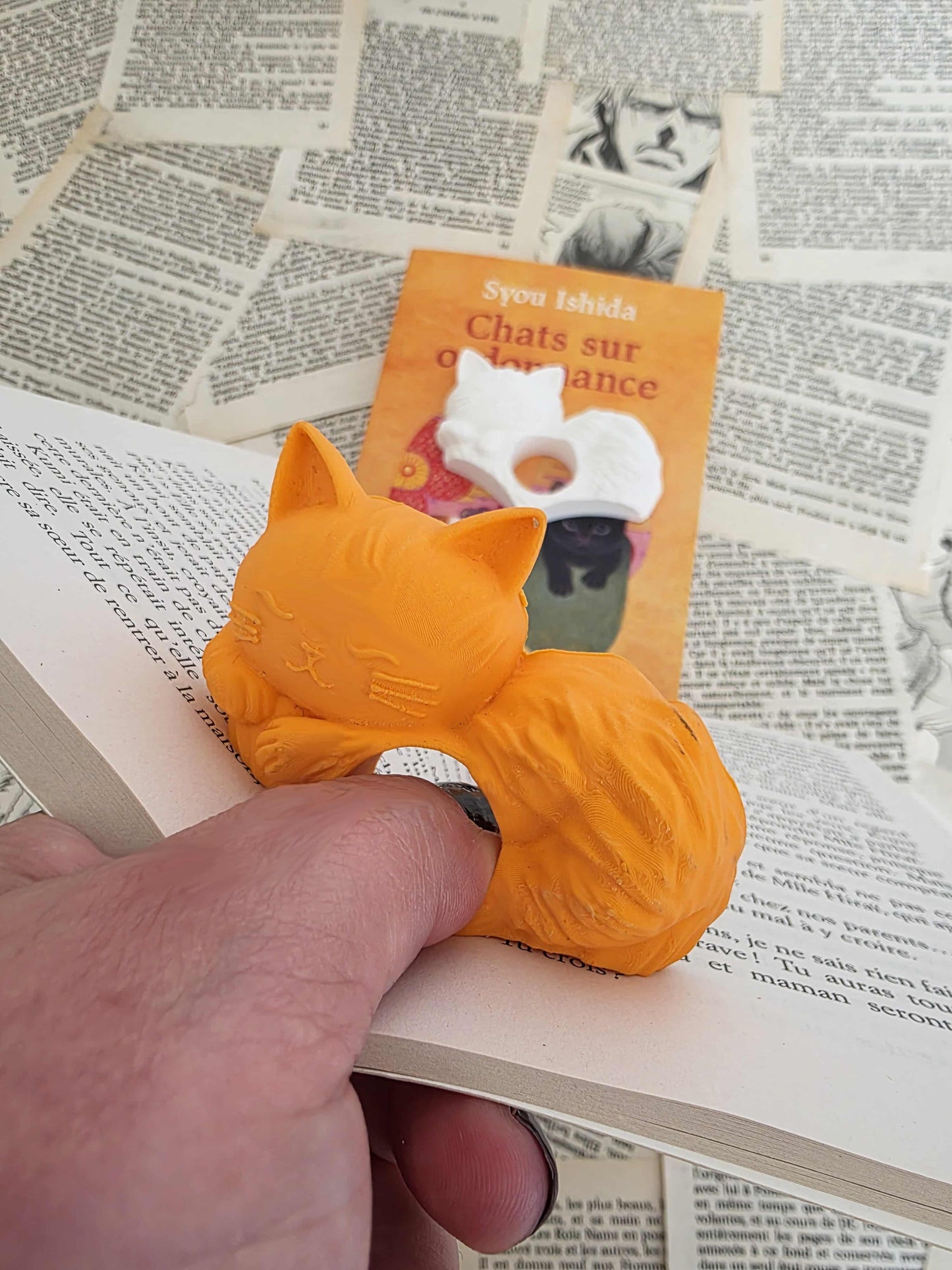 Bague de lecture - Petit chat paresseux