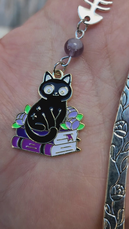 Marque-page - Petit chat noir livre